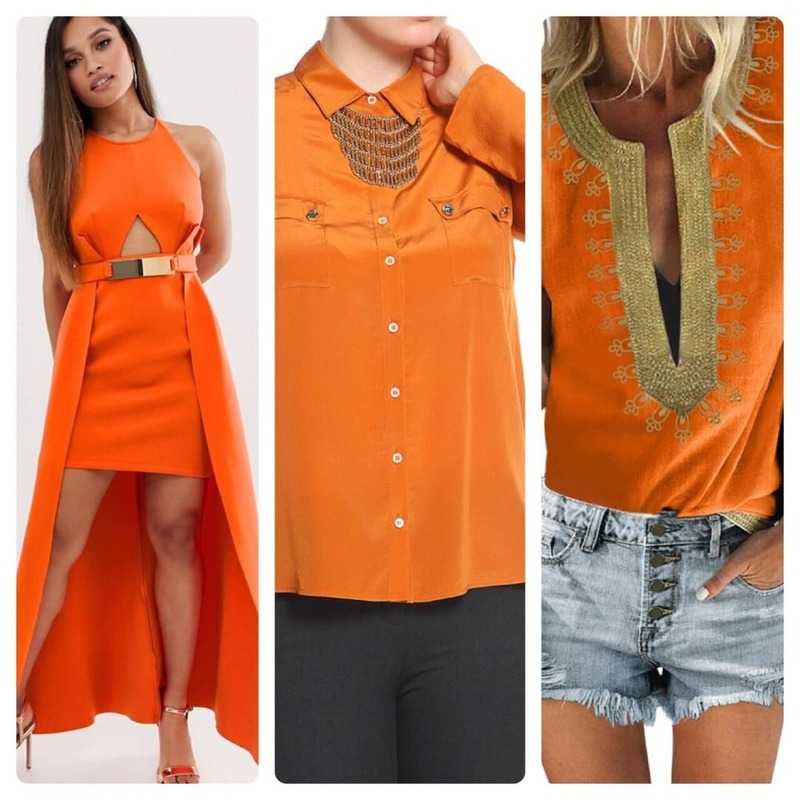 Сочетание цветов с оранжевым цветом в одежде
