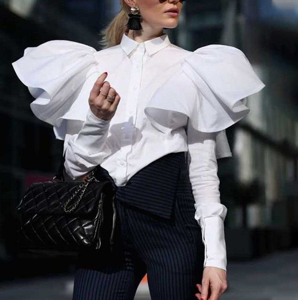 Блузка с объемными рукавами фонариками с чем носить