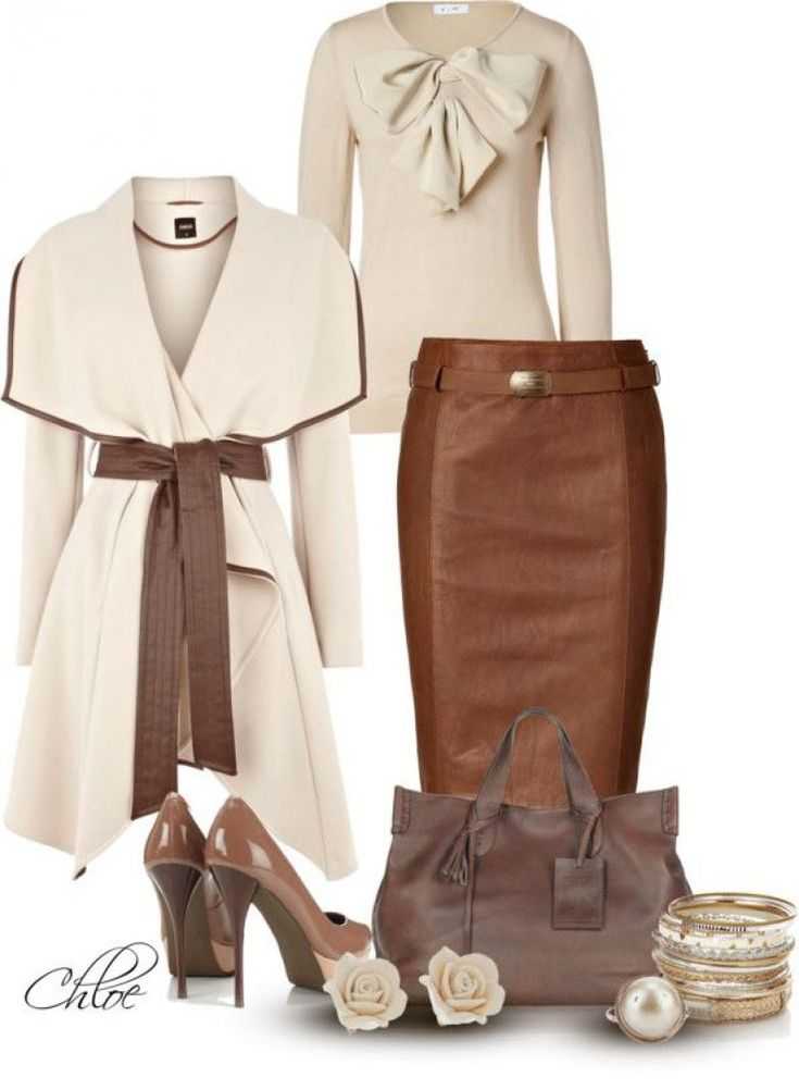 Сочетание коричневого и бежевого в одежде