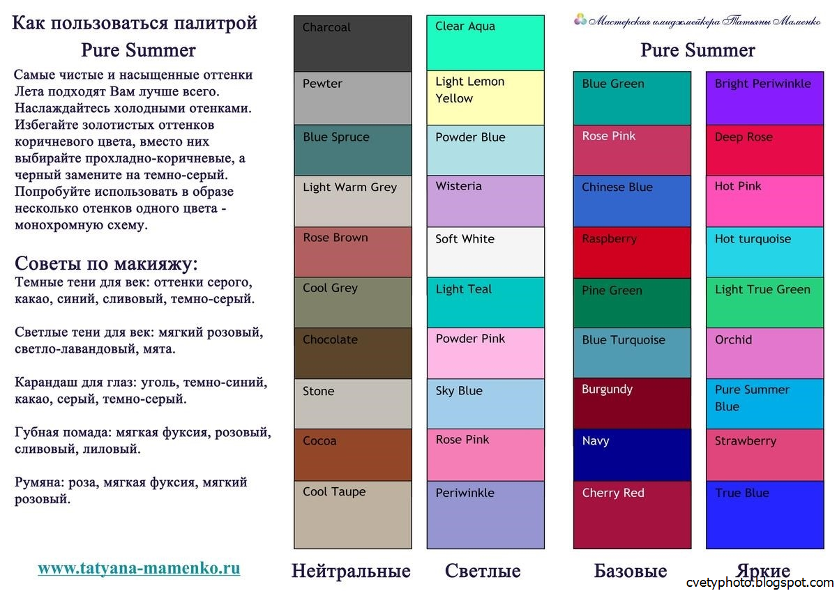 Сочетание цветов в одежде для женщин таблица фото на русском языке