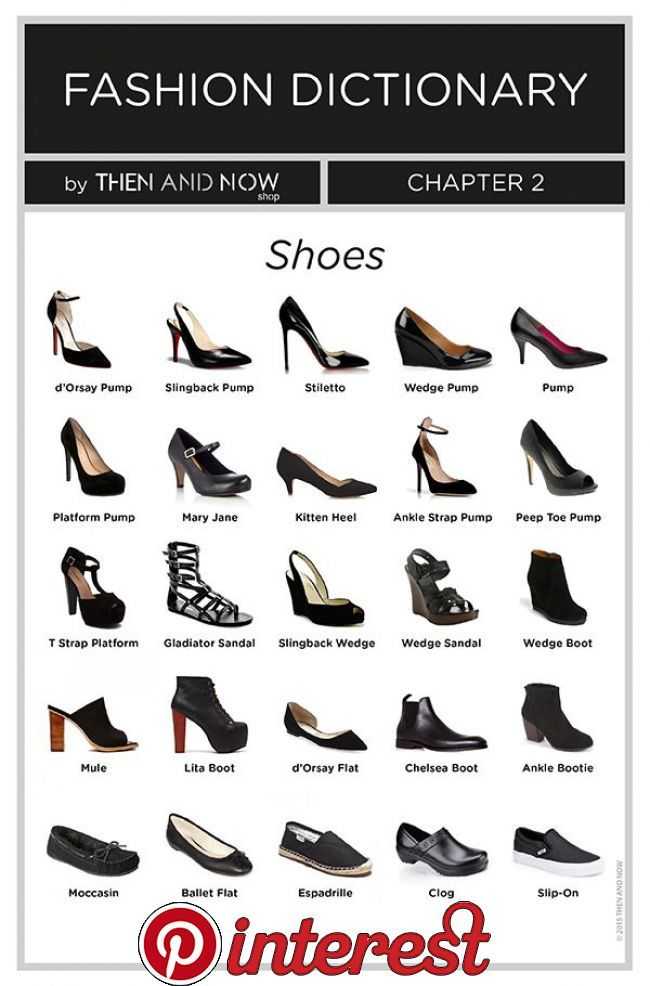 Все виды обуви женской и их названия