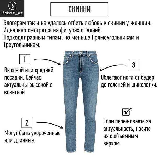 Как выбрать джинсы по типу фигуры - примеры фасонов на фото