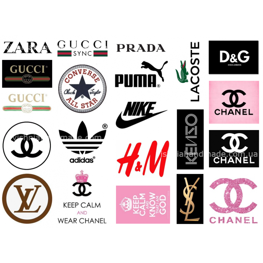 Названия известных марок. Бренд. Фирмы одежды. Логотипы брендов одежды. Модные бренды.